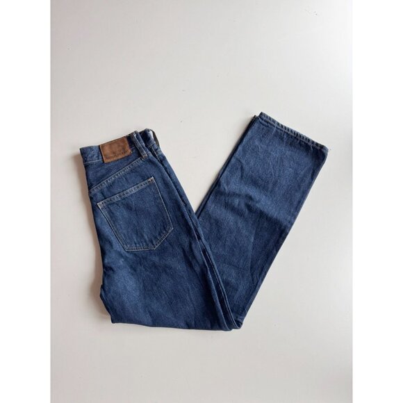 Aritzia DENIM FORUM Joni High Rise Loose 29L Dark Straight Leg Jeans, Size 24 - Picture 1 of 13